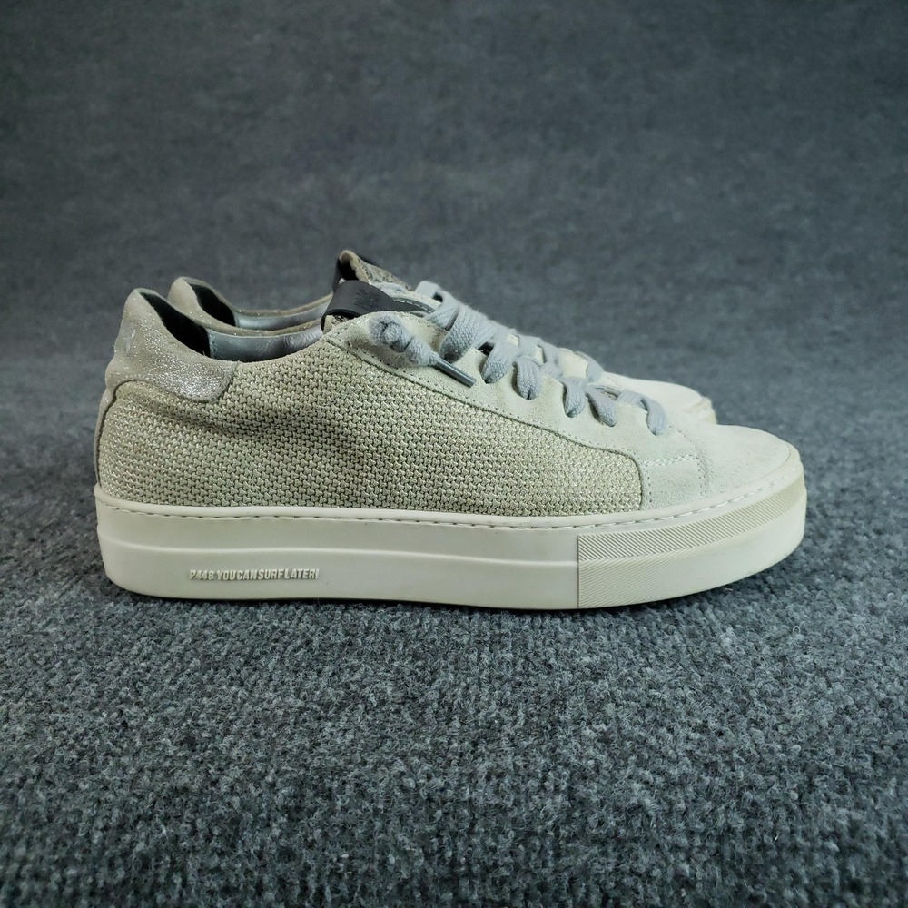 P448 Shoes Womens Size 8 Beige Mesh Lace Up Cushioned Comfort Casual‎
